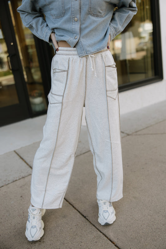 Seam Detail Terry Sweatpants