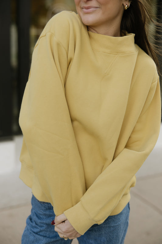 Yellow Wide Neck Sweatshirt