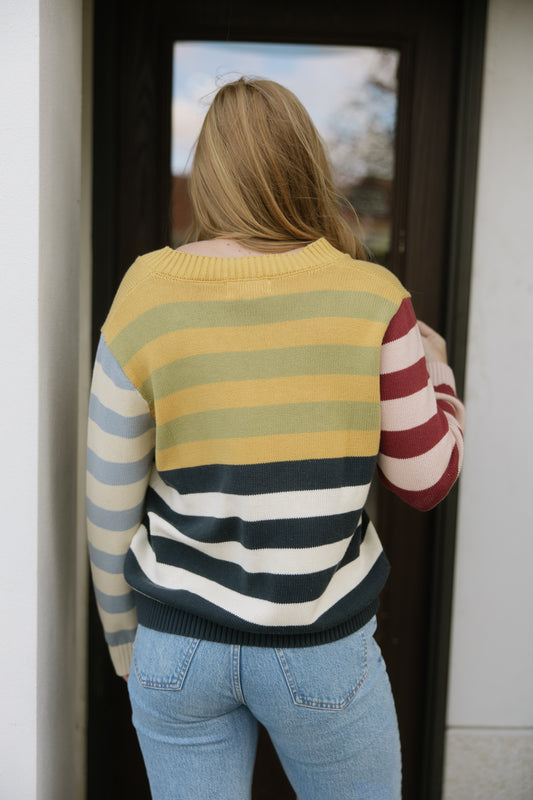 Colorful Stripe Cotton Cardigan