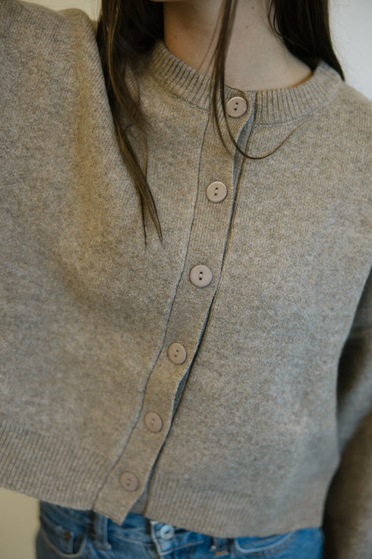 Mocha Button Front Cardigan