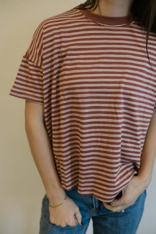 Relaxed Stripe Short Sleeve Tee