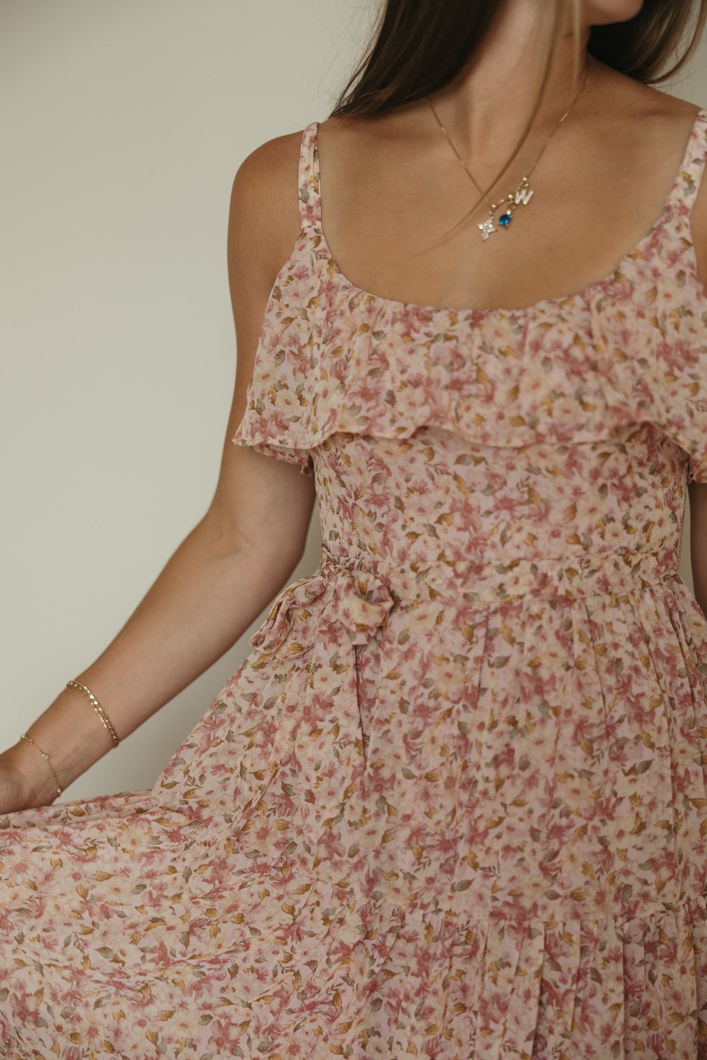 Ruffle Tiered Floral Midi Dress