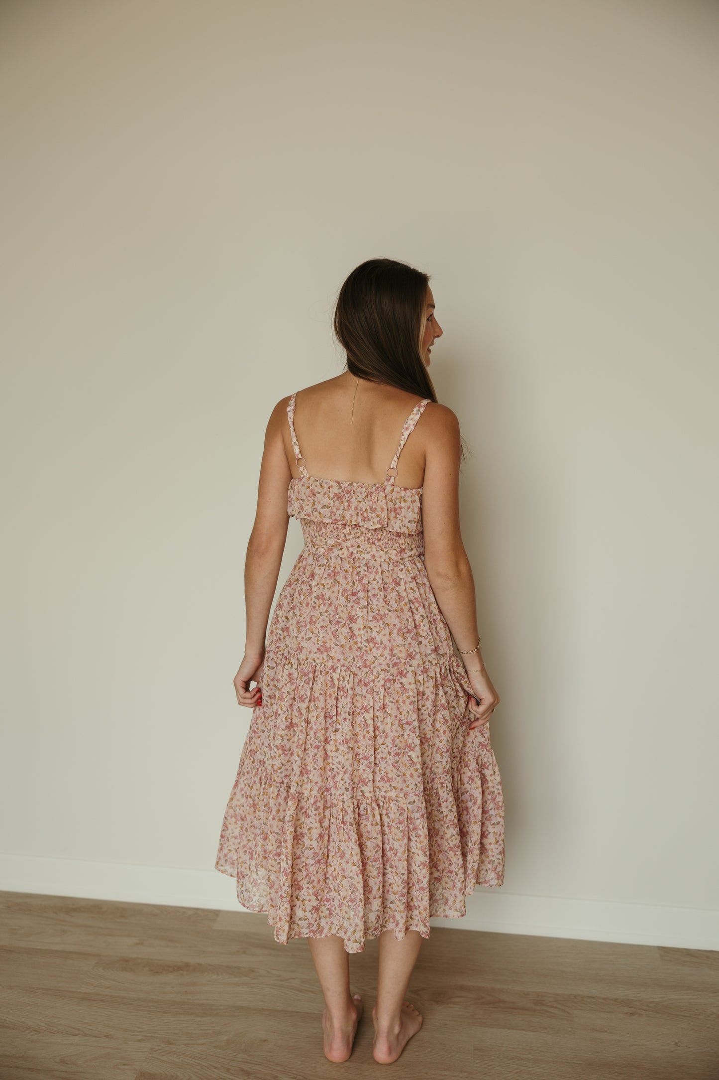Ruffle Tiered Floral Midi Dress
