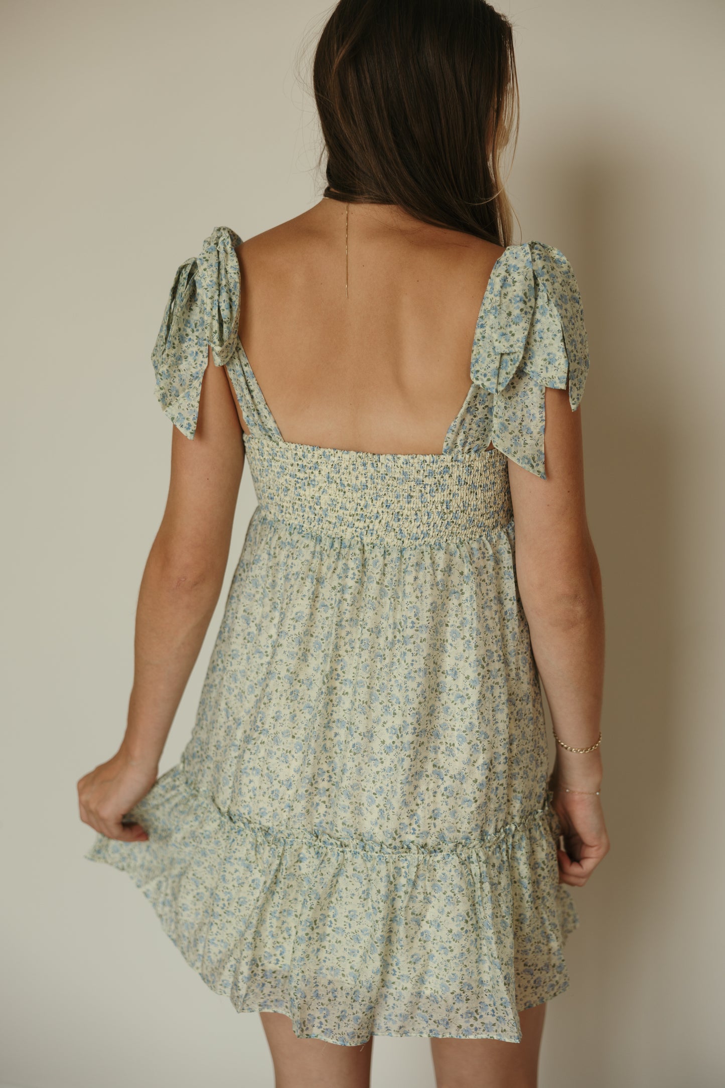 Dusty Lemon Floral Mini Dress