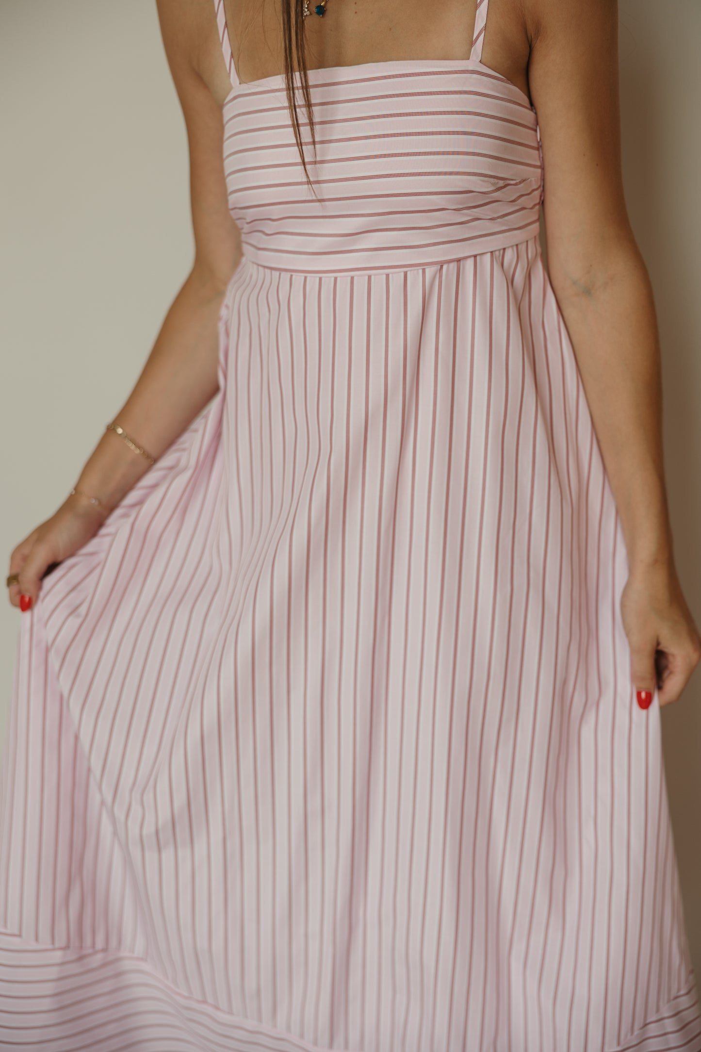 Strawberry Milk Striped Maxi Dress