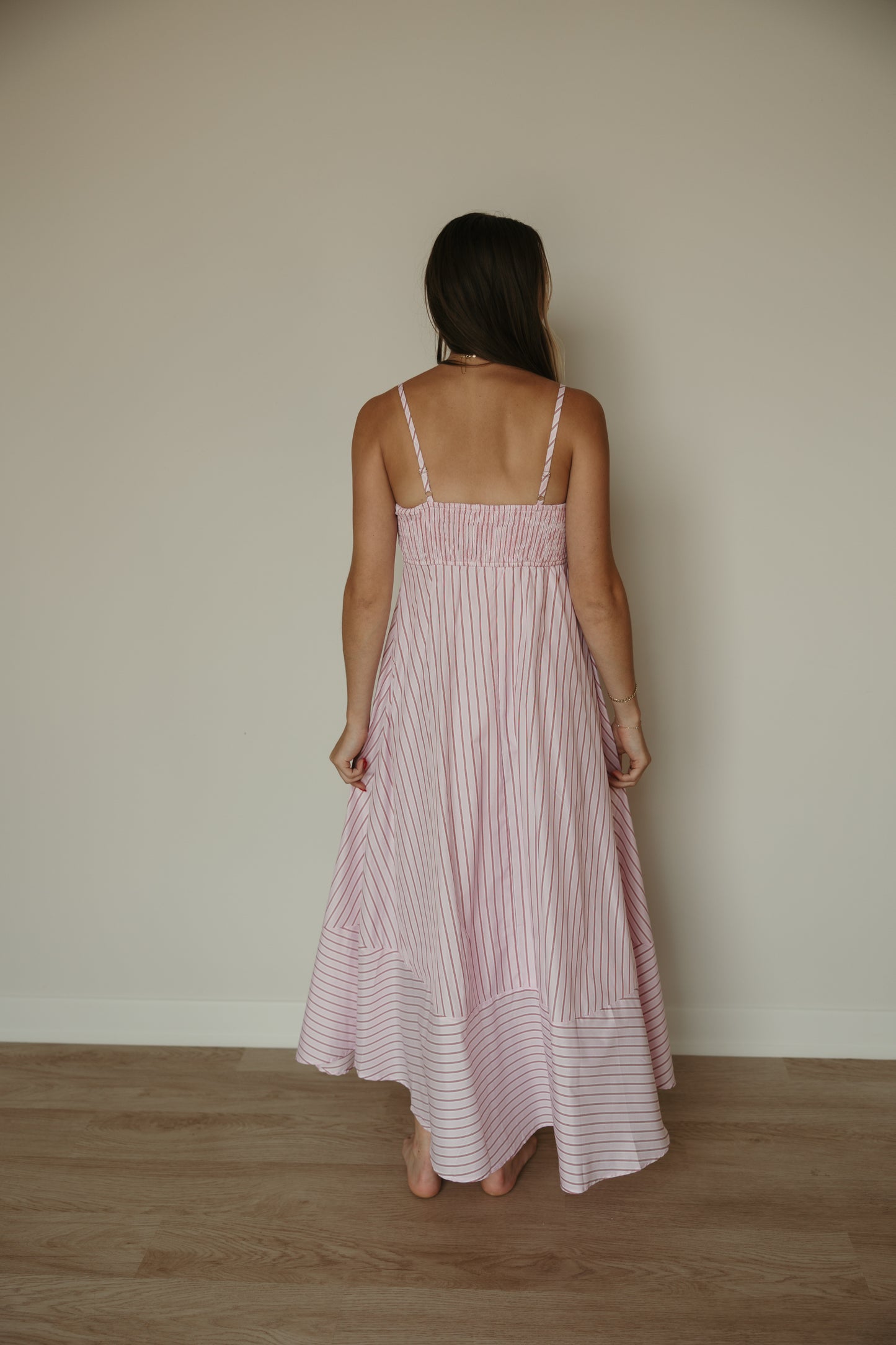 Strawberry Milk Striped Maxi Dress