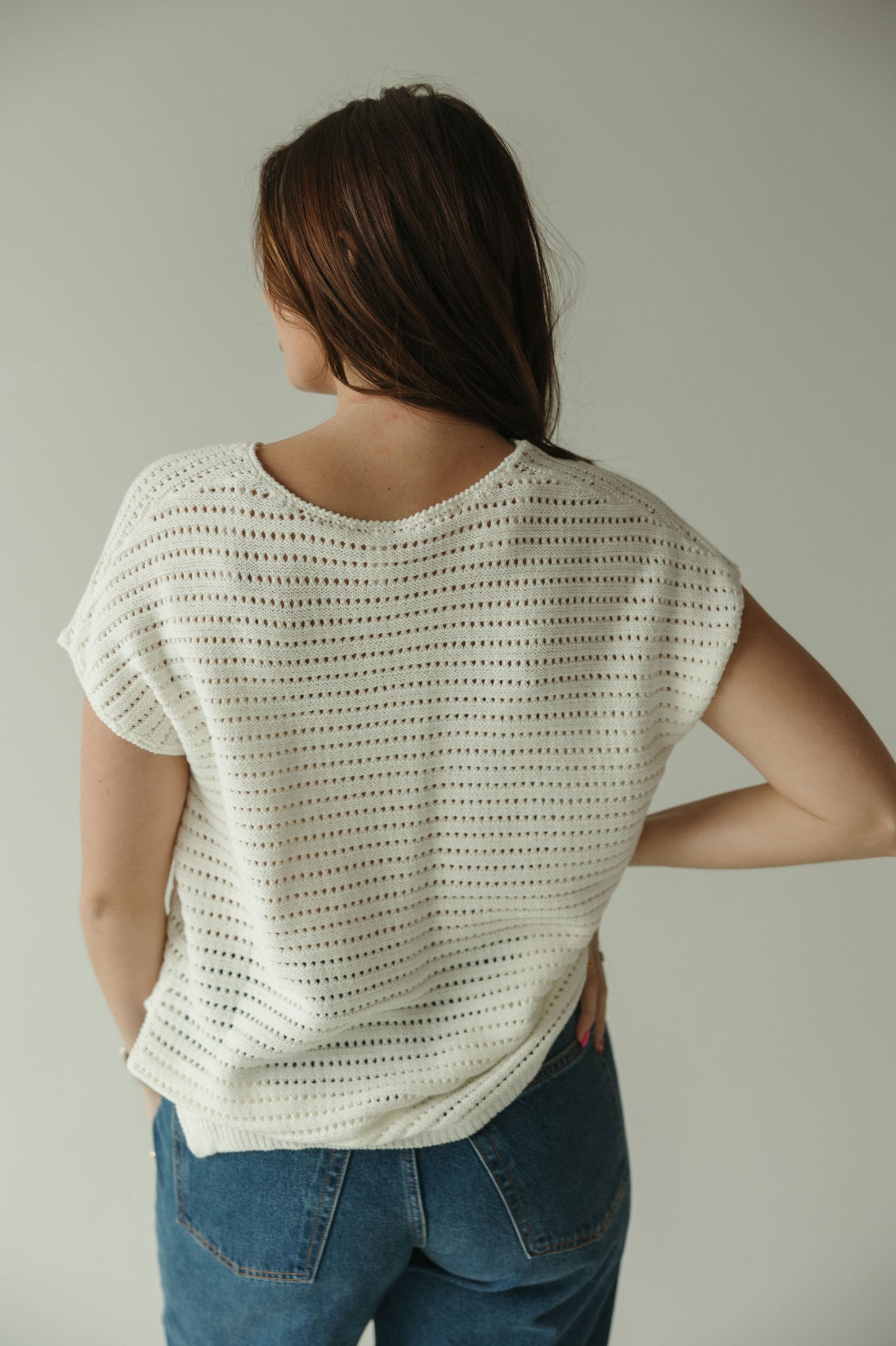 Striped Crochet Sweater Top