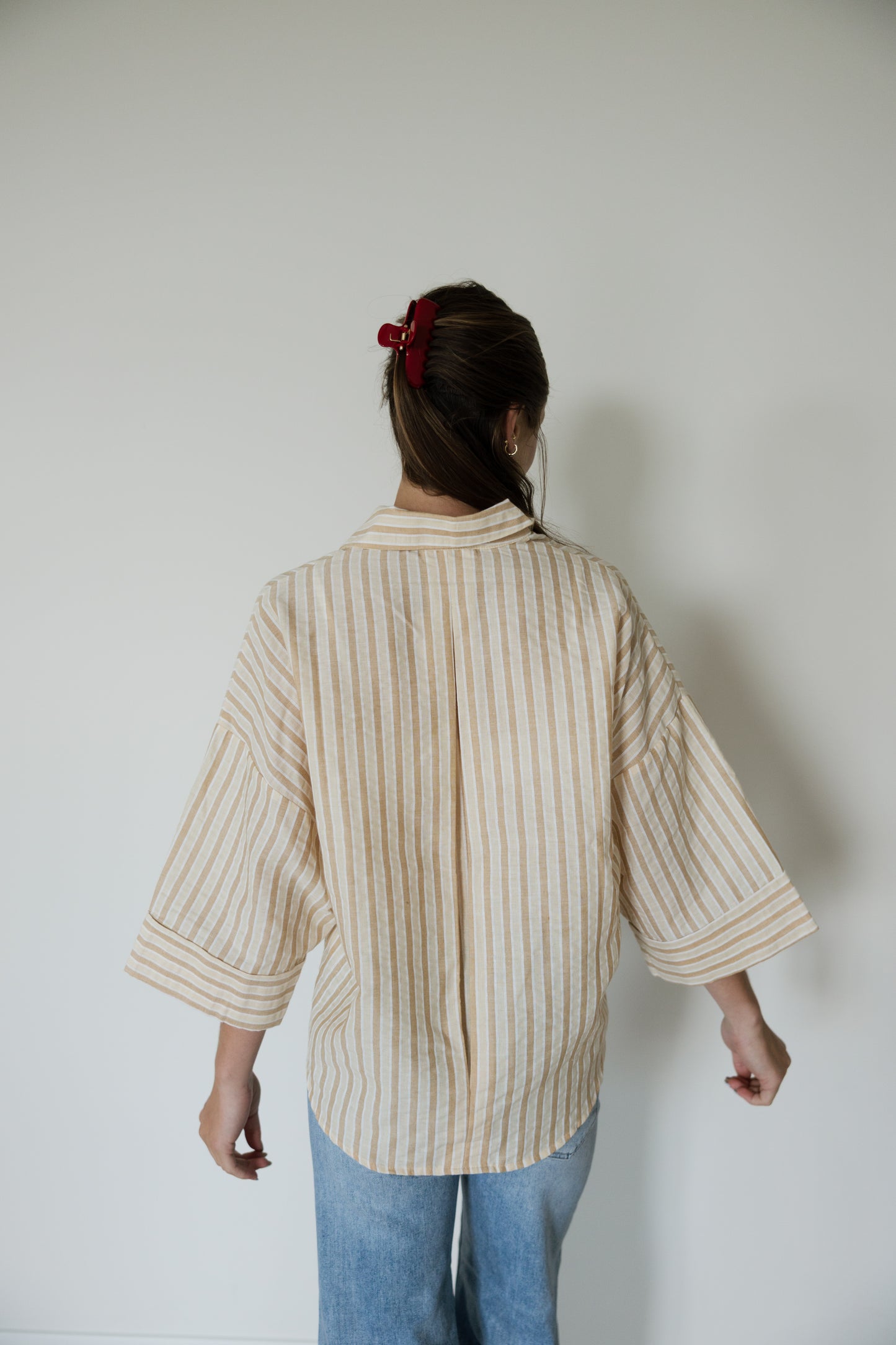 Sunday Stripe Button Down in Toffee