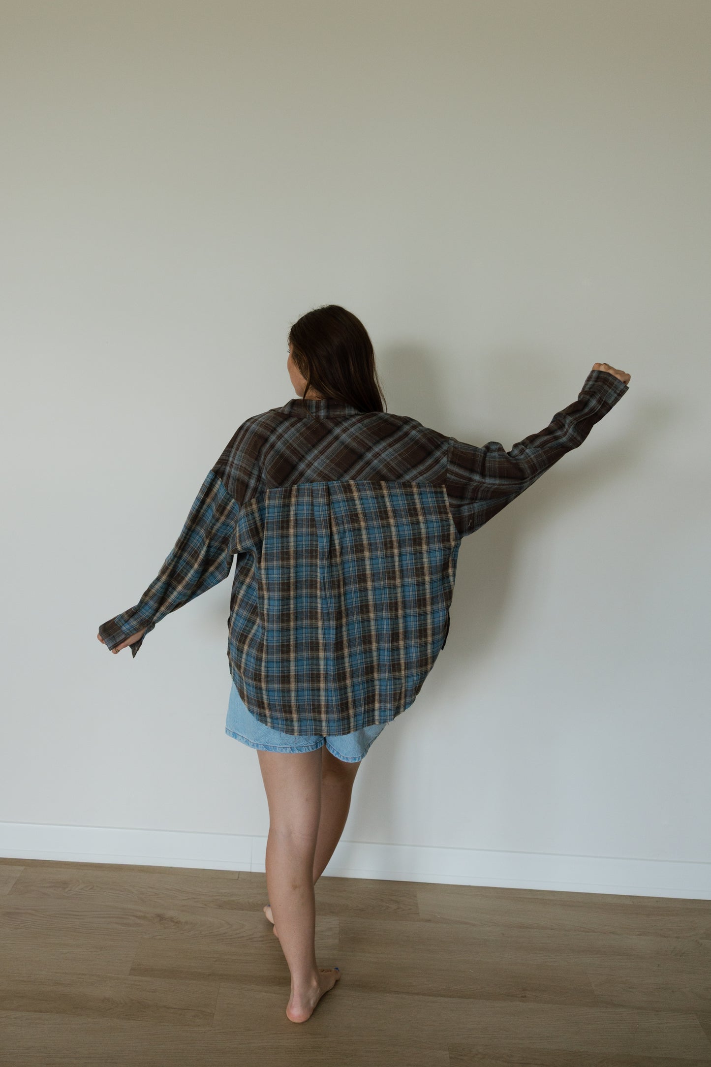 Brown Multi Plaid Flannel Button Down