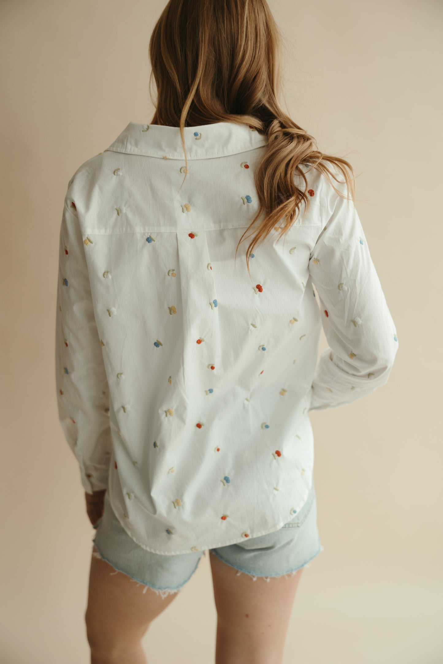 Fruit Embroidered Button Down