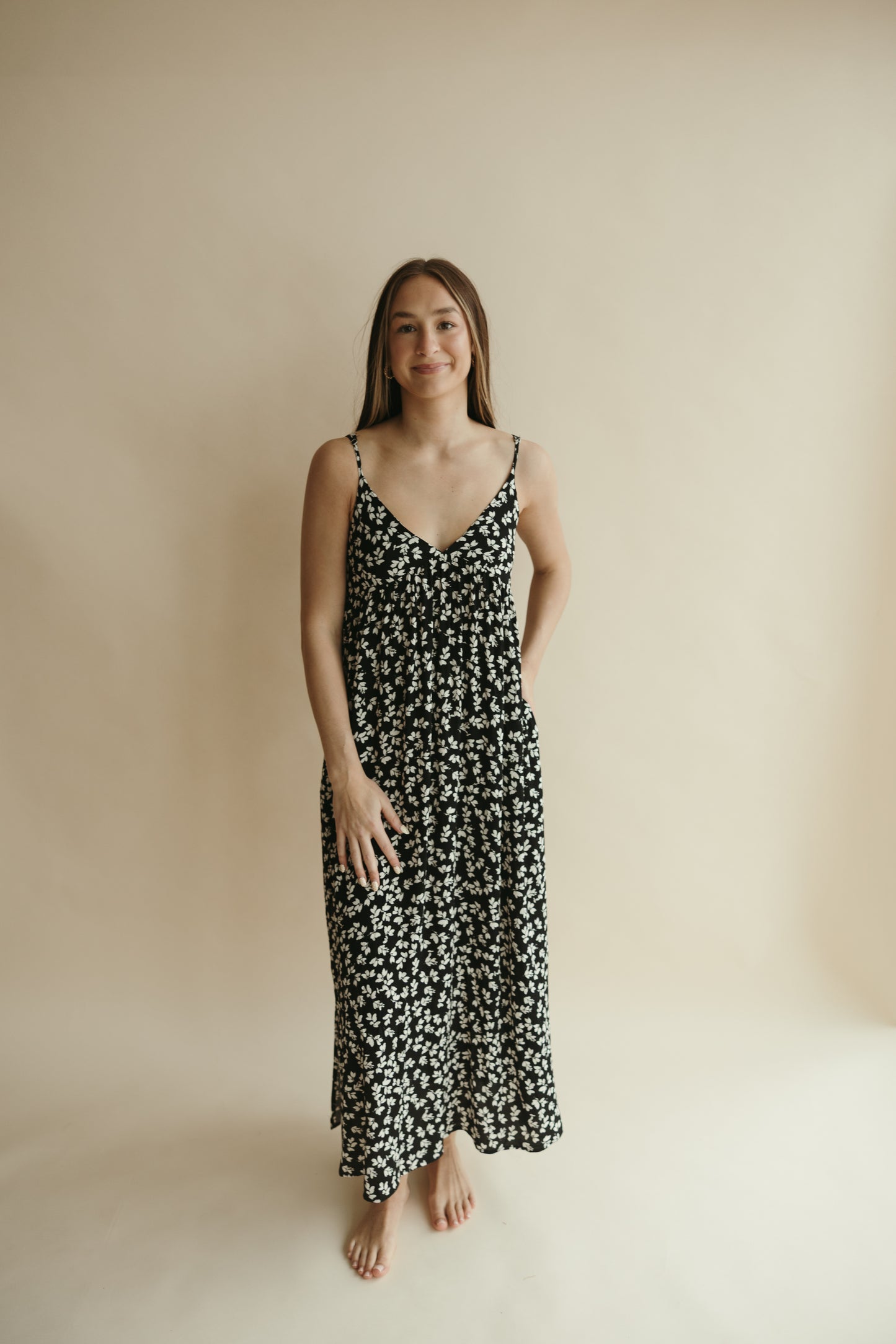 Black Floral Maxi Dress