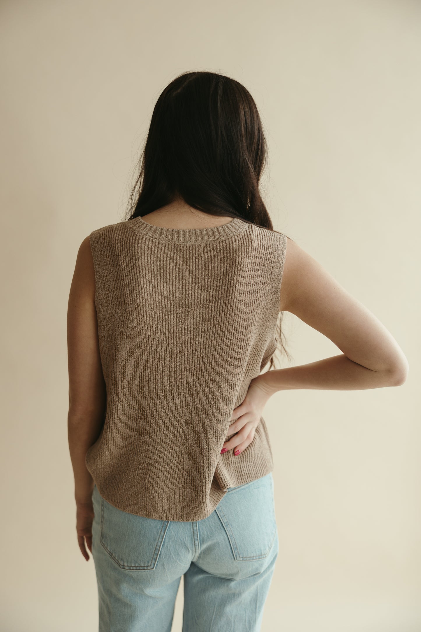 Textured Knit V-Neck Top