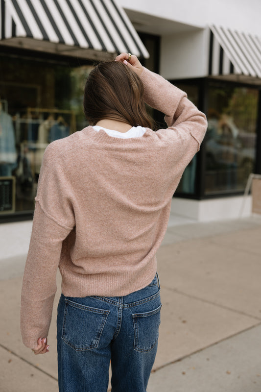 Oversized Cozy Cardigan in Rose