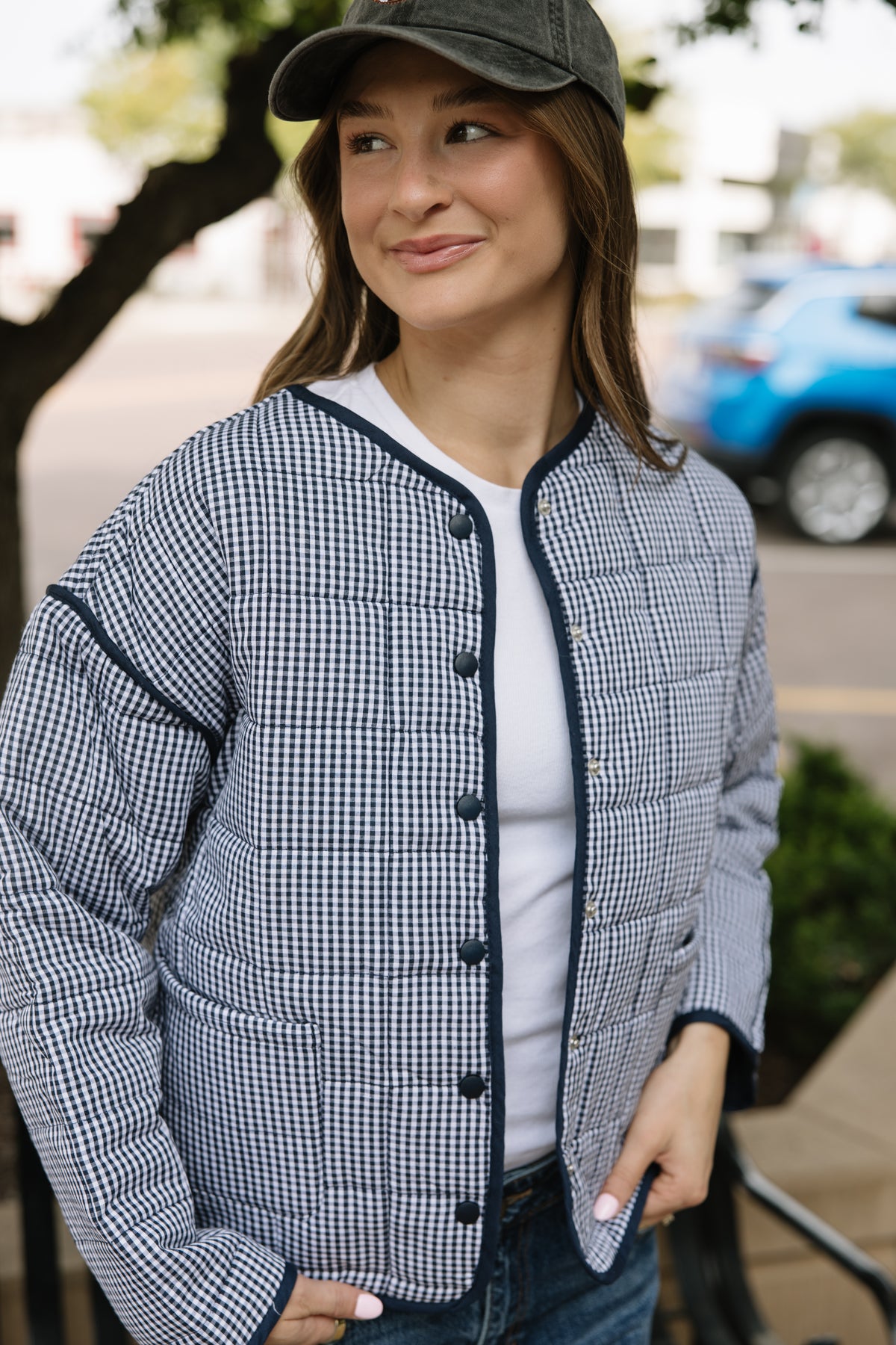 Navy Quilted Puffer Jacket