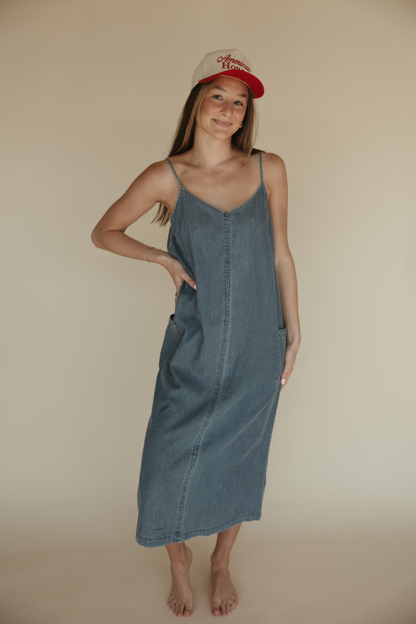 Lightweight Denim Tank Dress