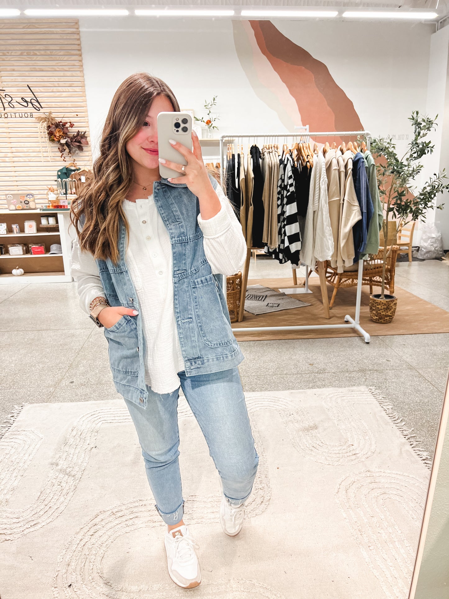 Vintage Buckle Denim Vest