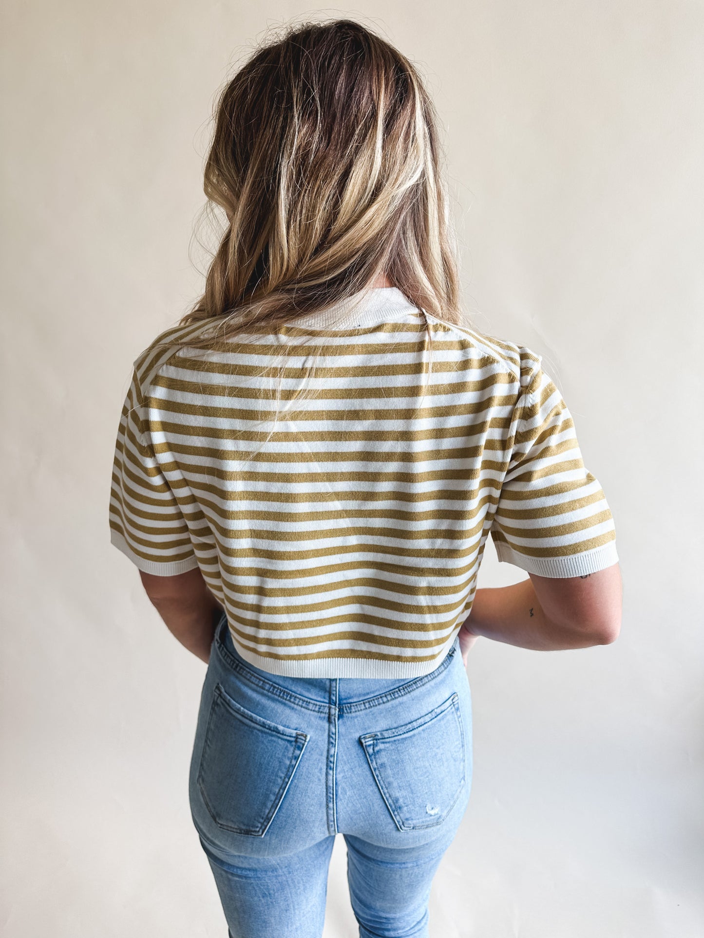 Yellow Stripe Knit Top