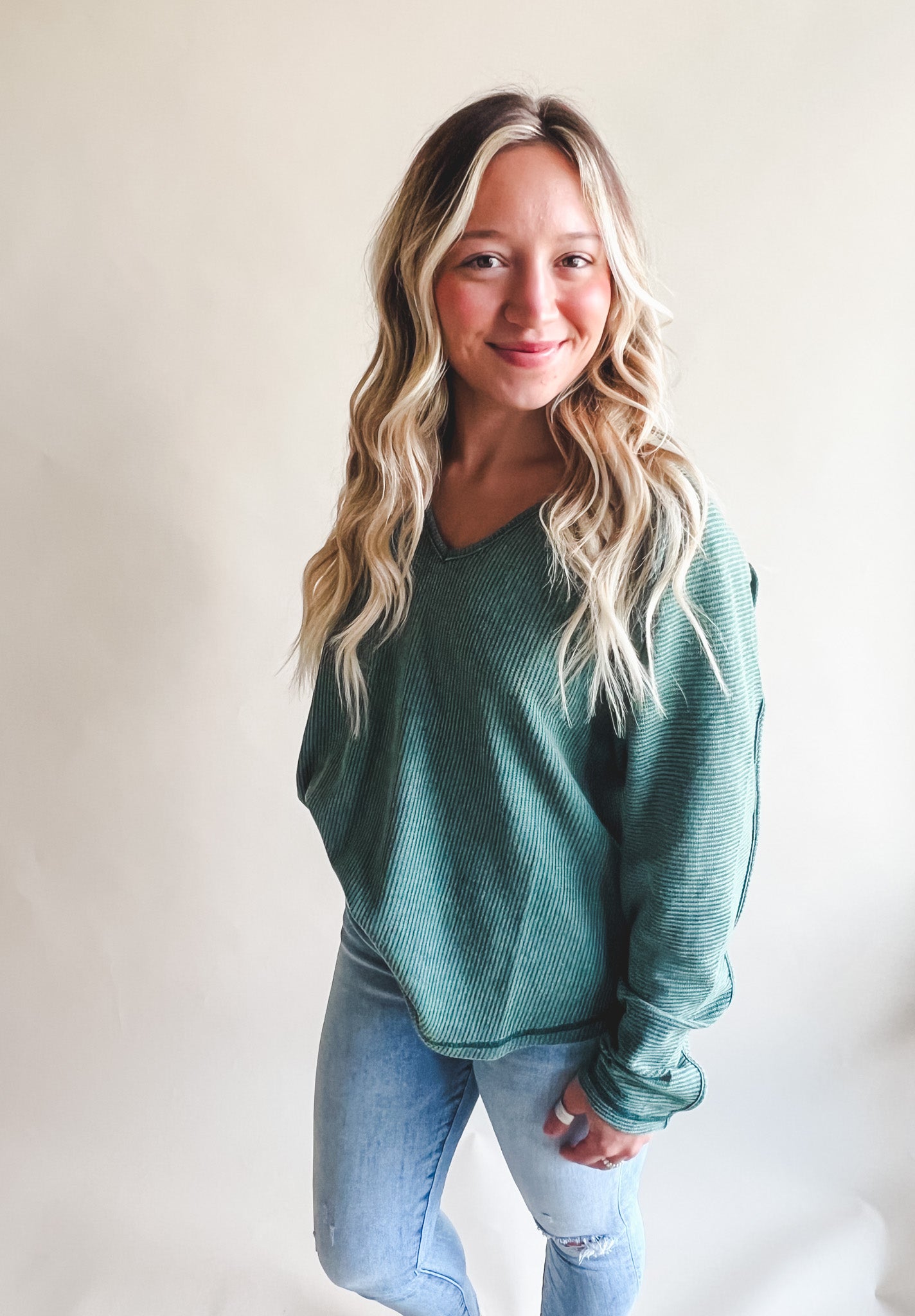 Washed Green Sweater