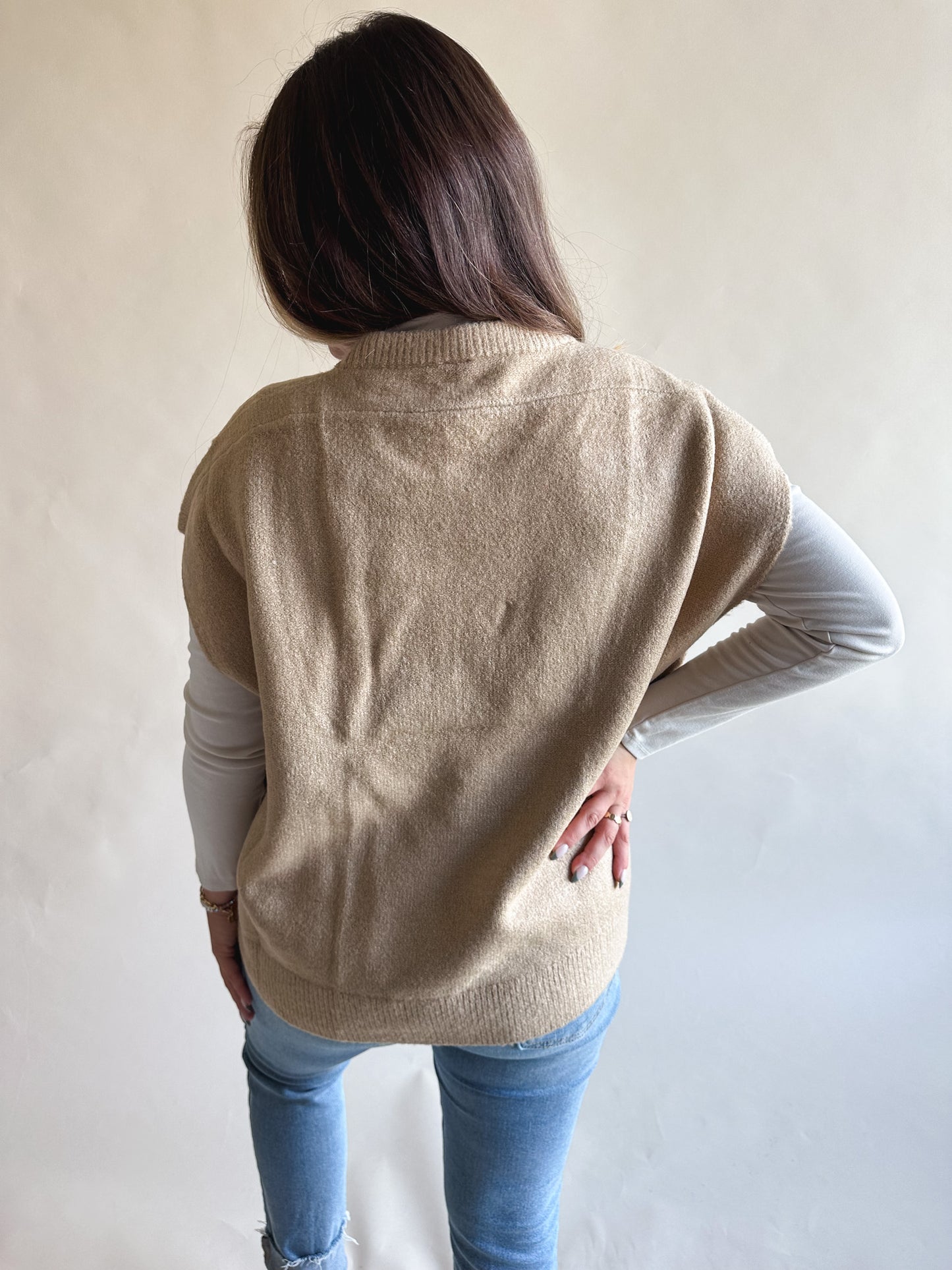 Taupe Soft Touch Sweater Vest
