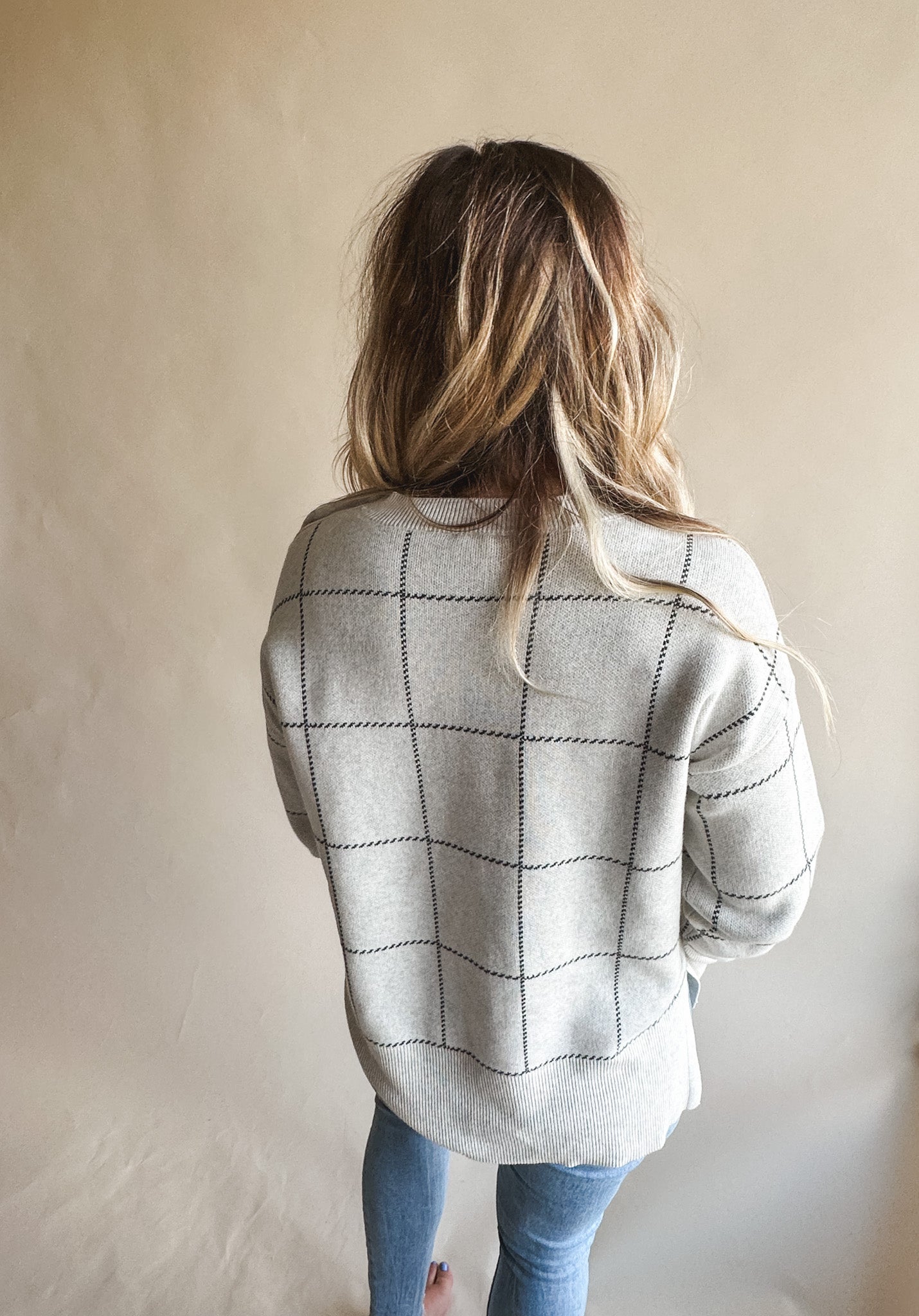 Grid Pattern Sweater