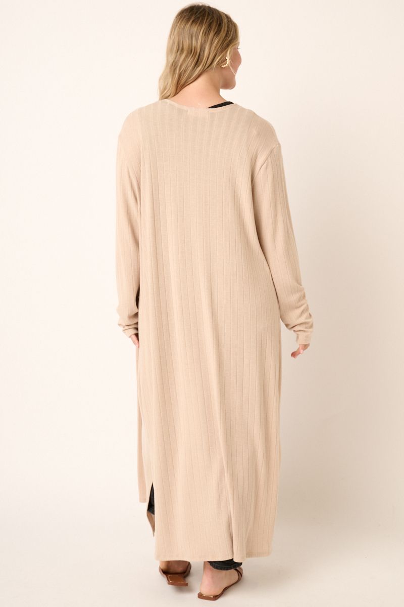 Cream Long Knit Cardigan