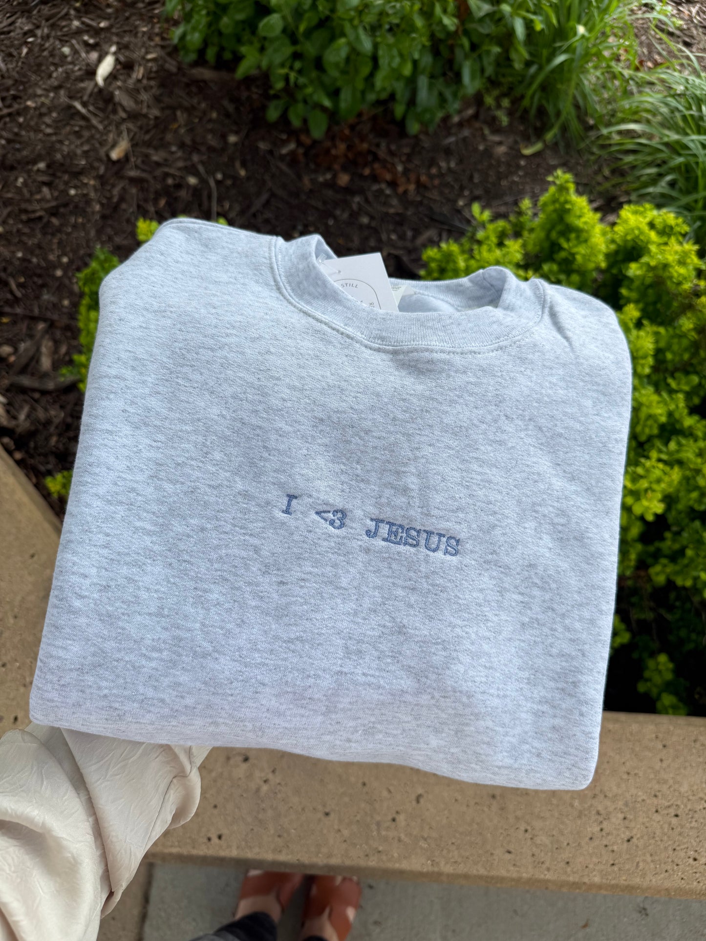 I <3 Jesus Embroidered Crewneck
