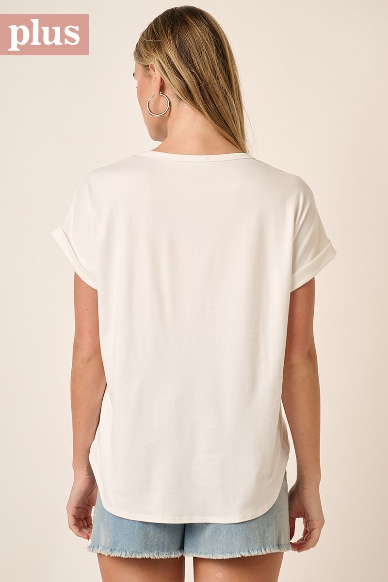 Plus Dainty Round Neck Top