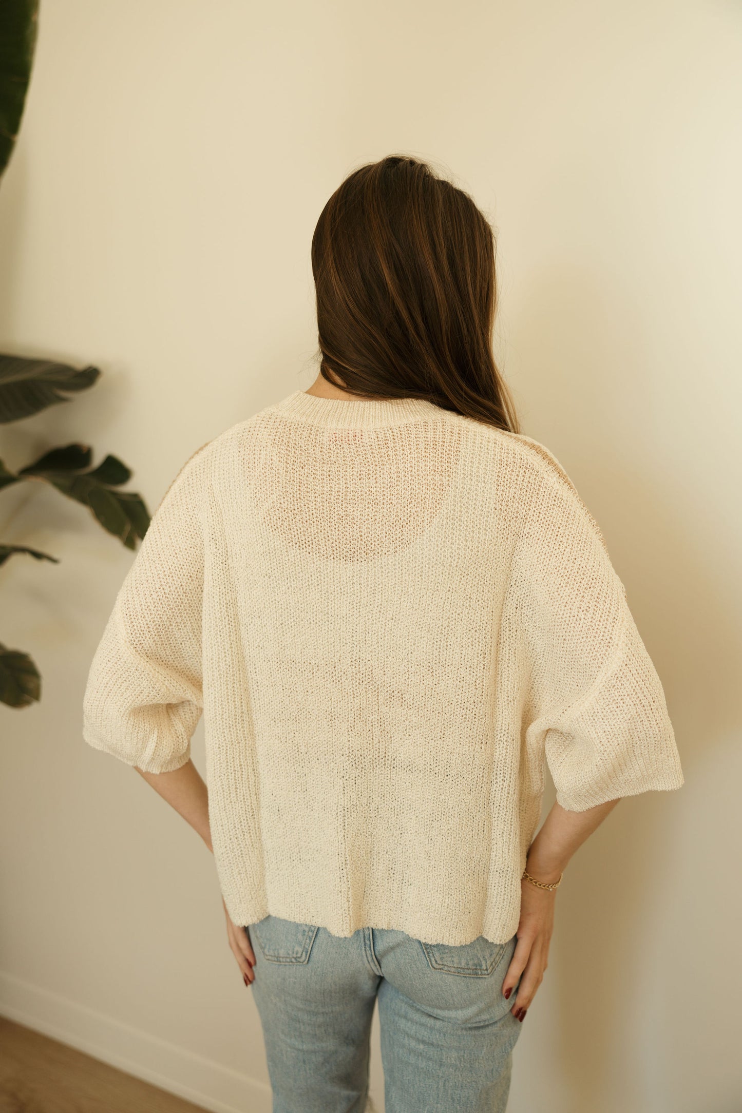 Shoulder Stripe Knit Sweater