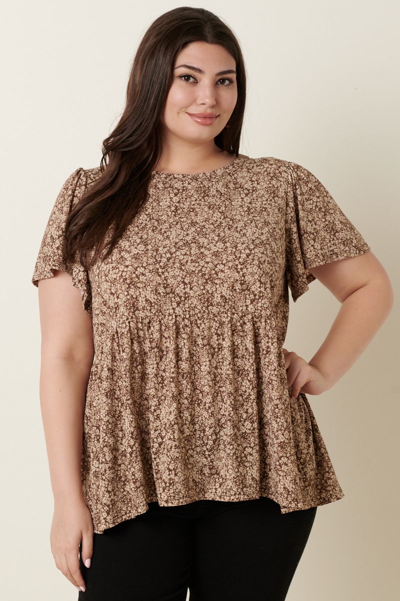 Fall Floral Babydoll Top