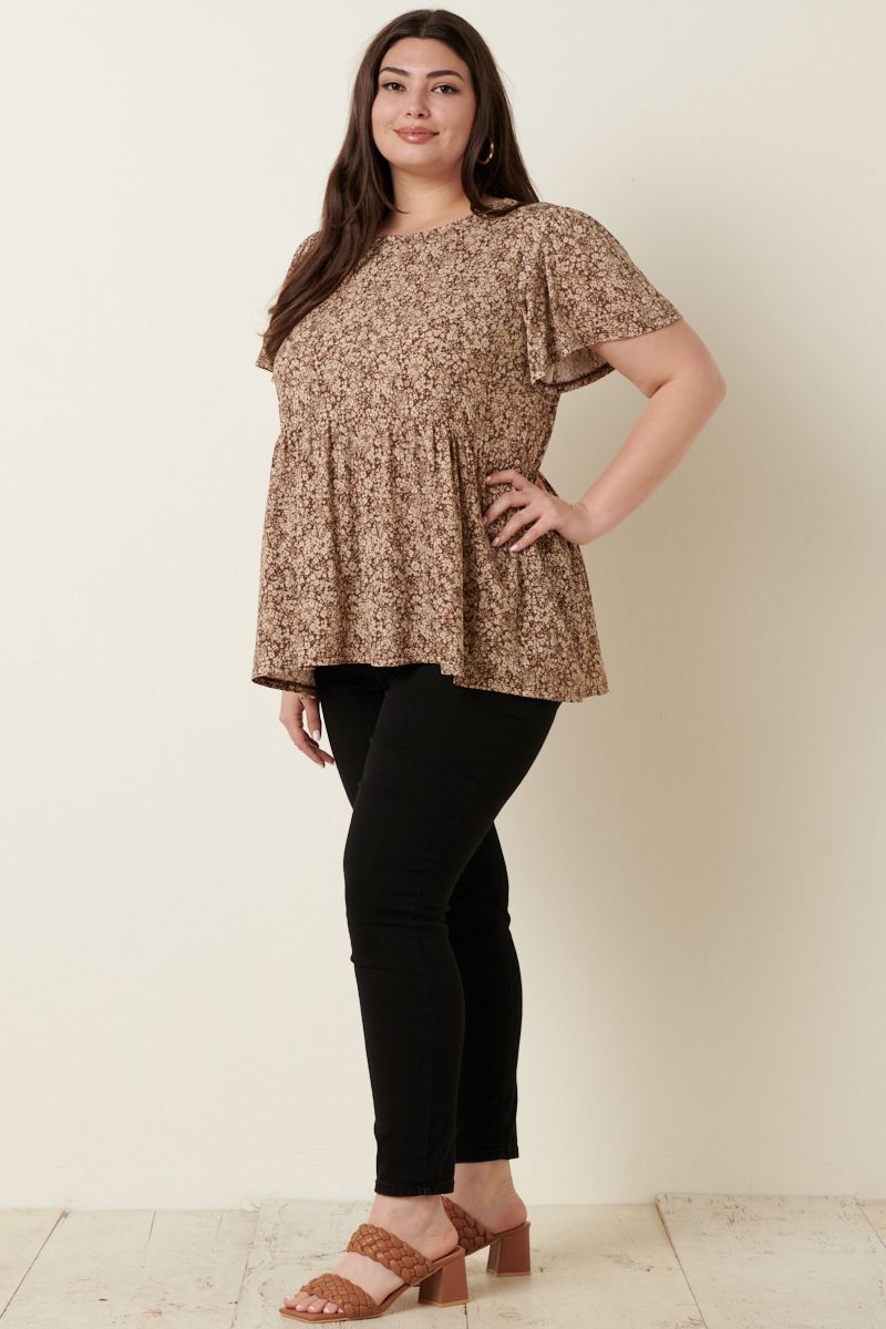 Fall Floral Babydoll Top