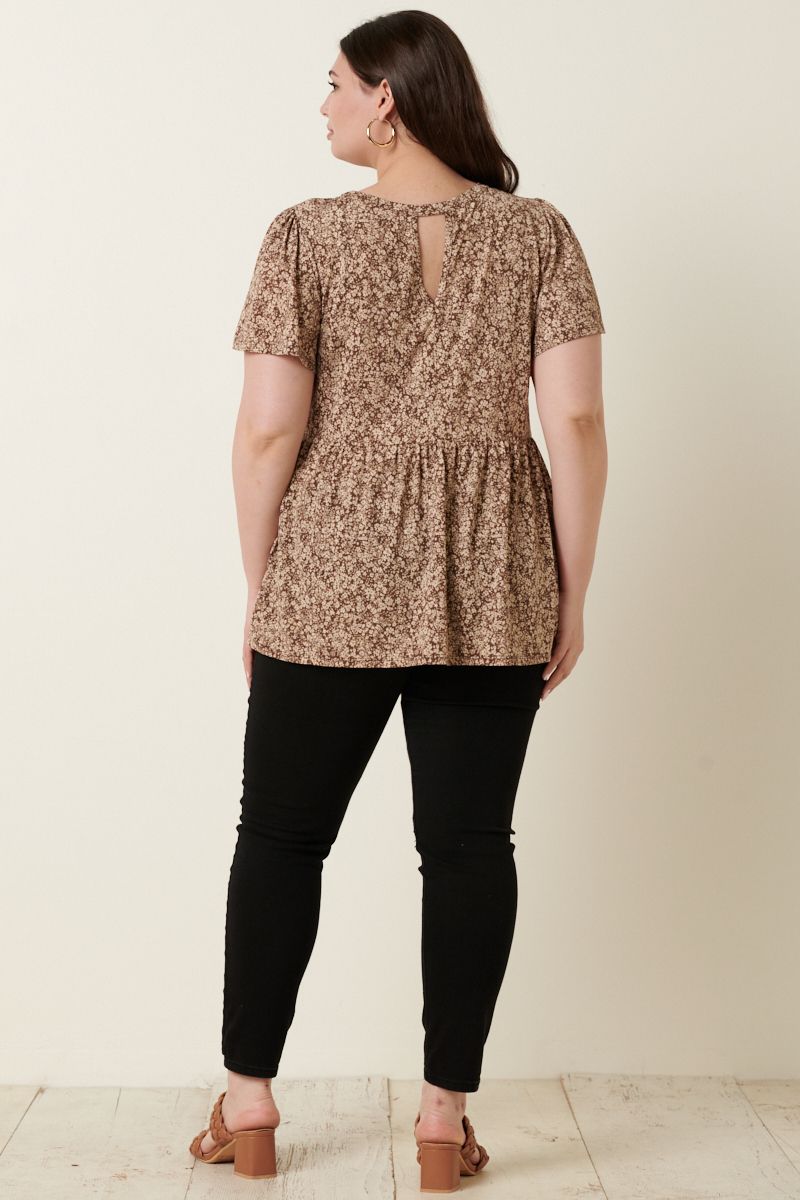 Fall Floral Babydoll Top