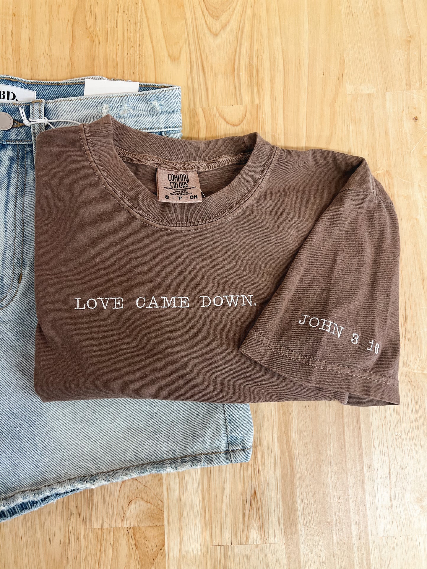 Love Came Down Embroidered Tee