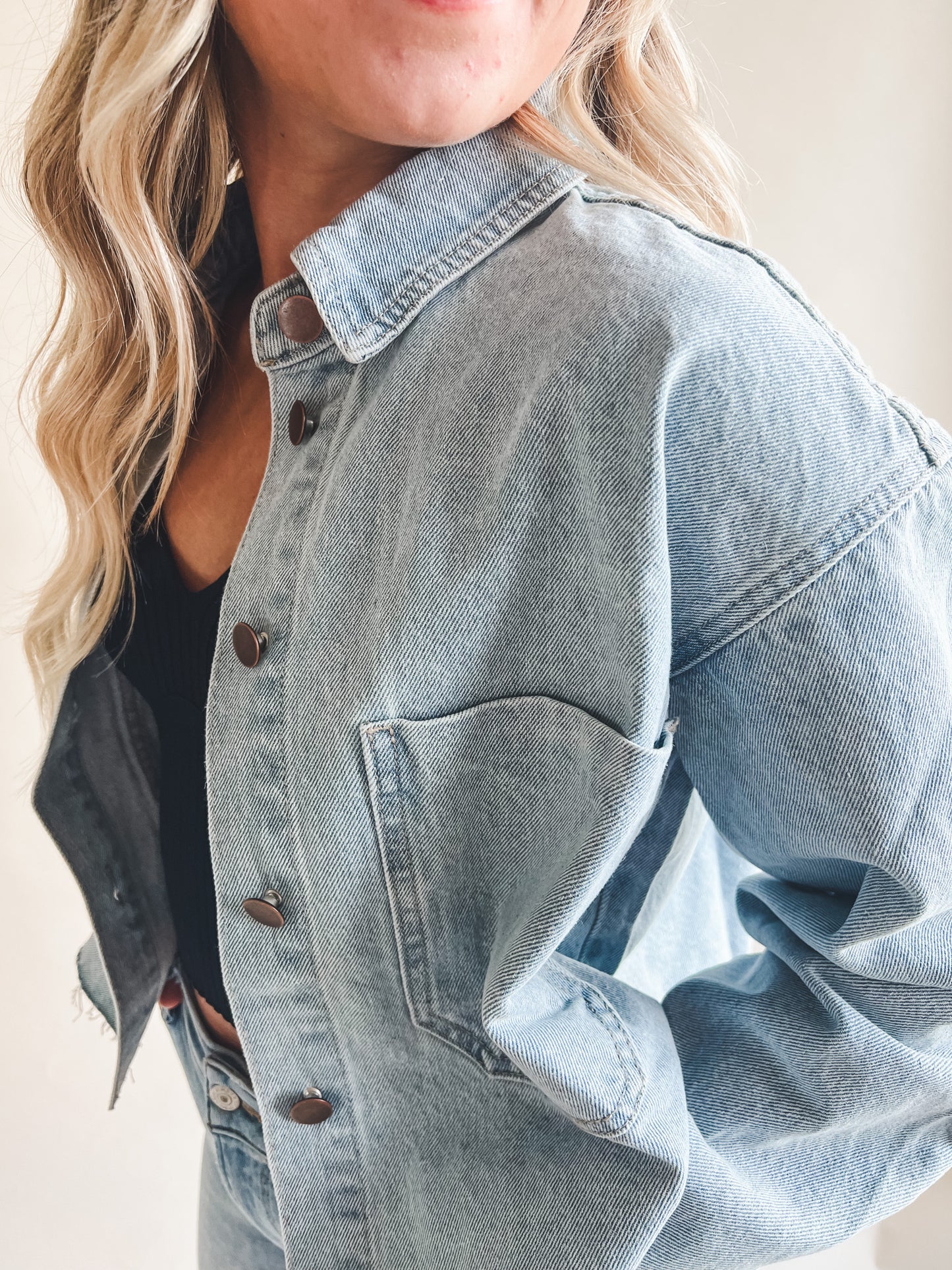Raw Hem Jean Jacket