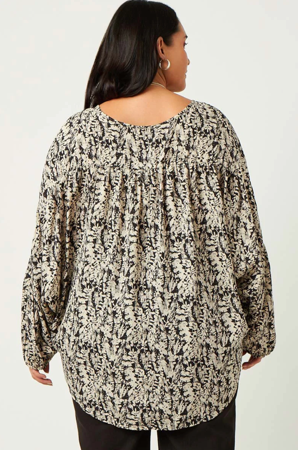 Botanical Print Tassel Top