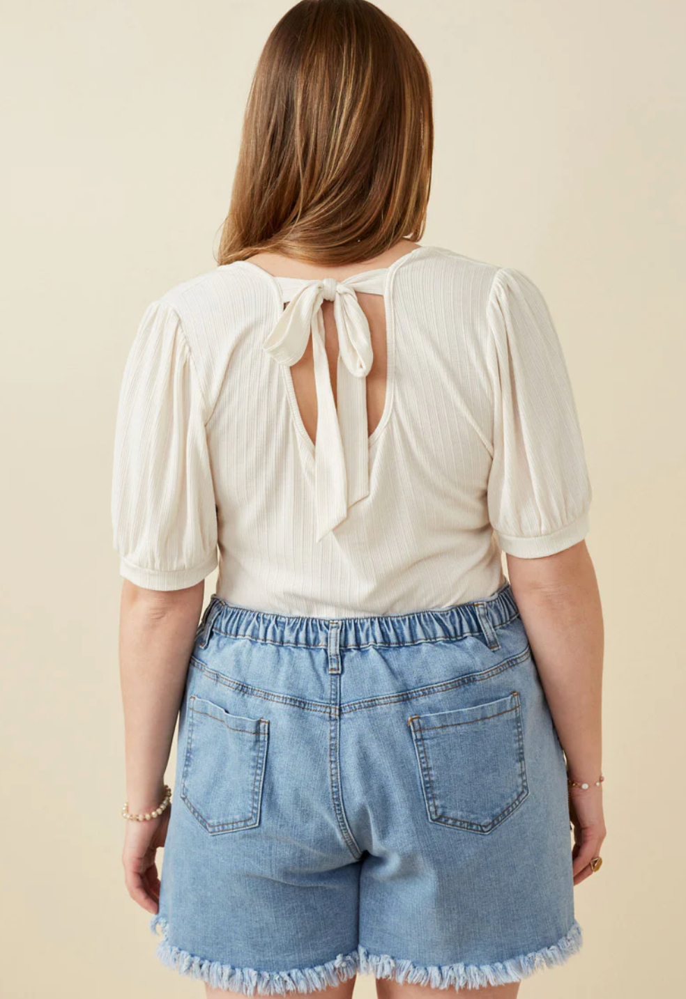 Scoop Neck Puff Sleeve Bodysuit