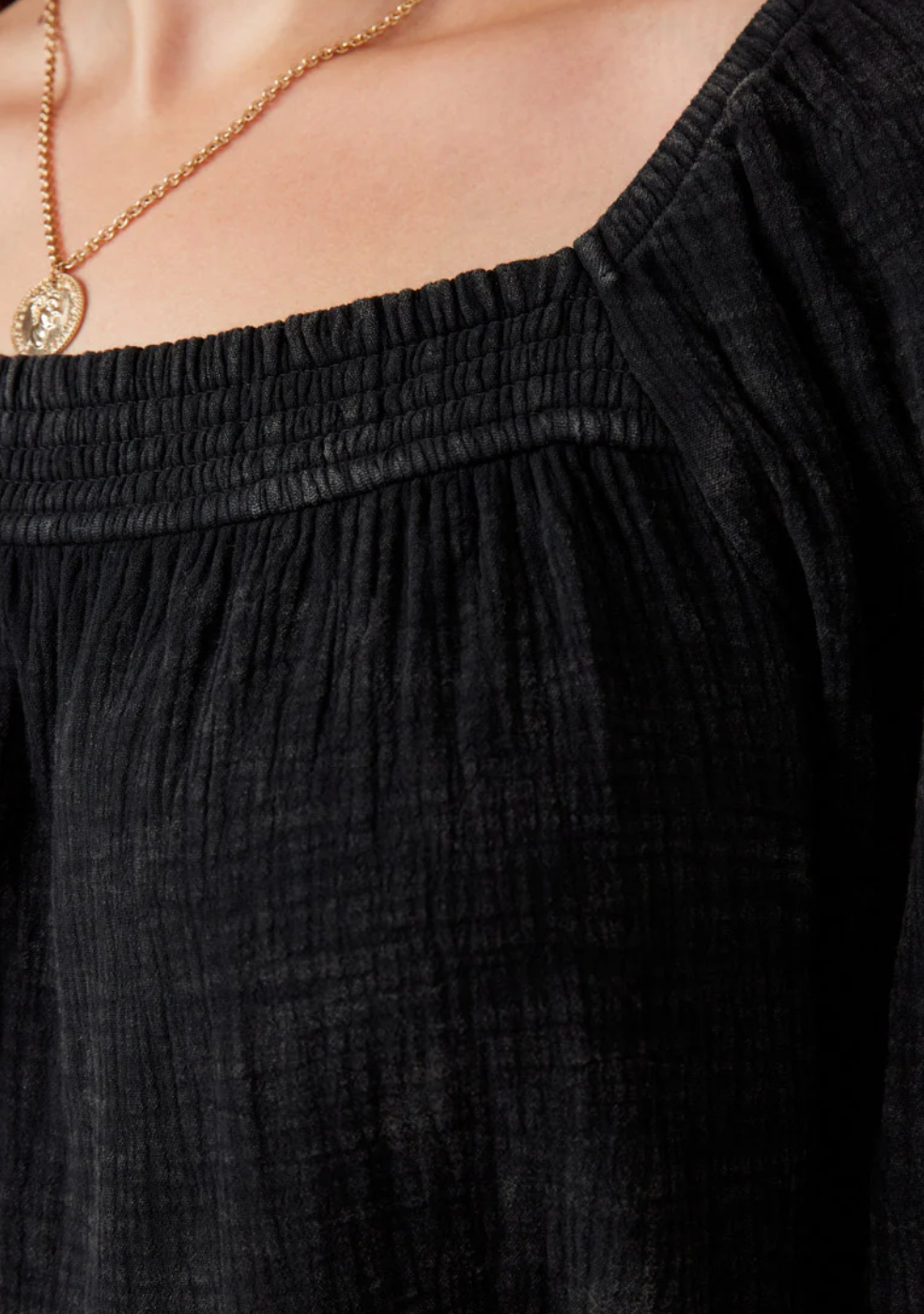 Washed Peplum Top