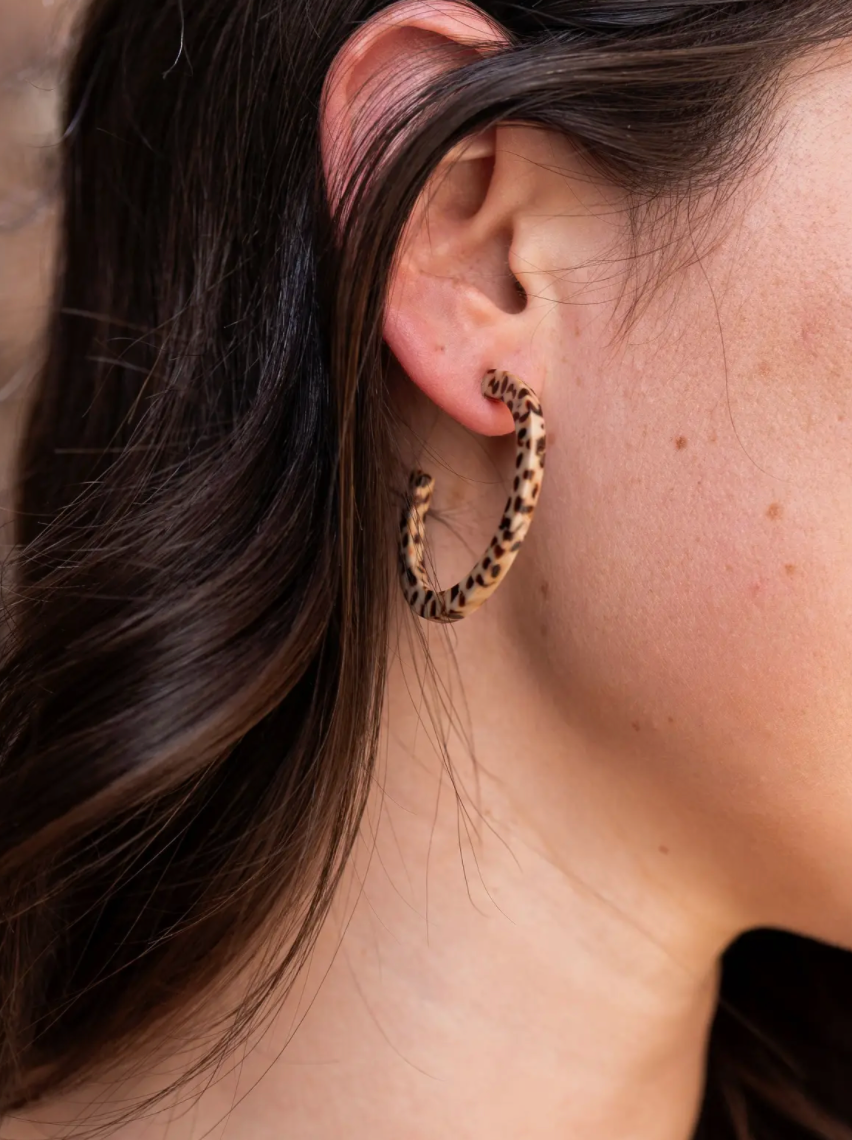 Brown Speckle Hoops