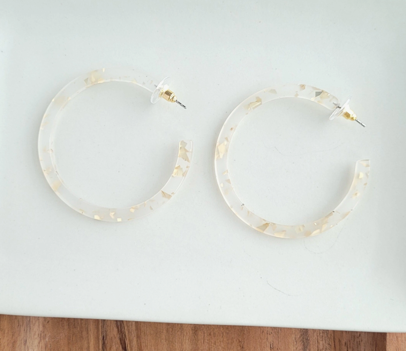Cami Gold Flake Large Hoops