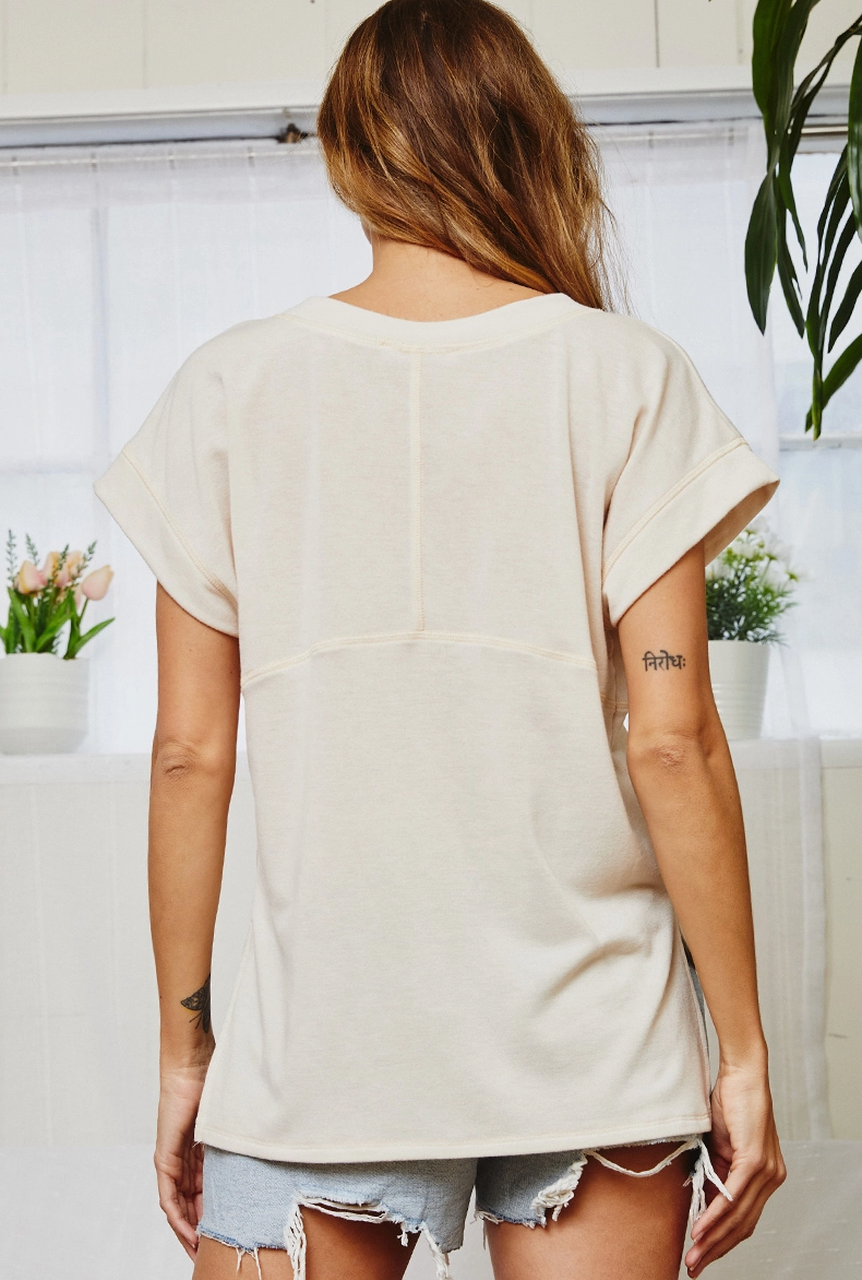 High Low V-Neck Top