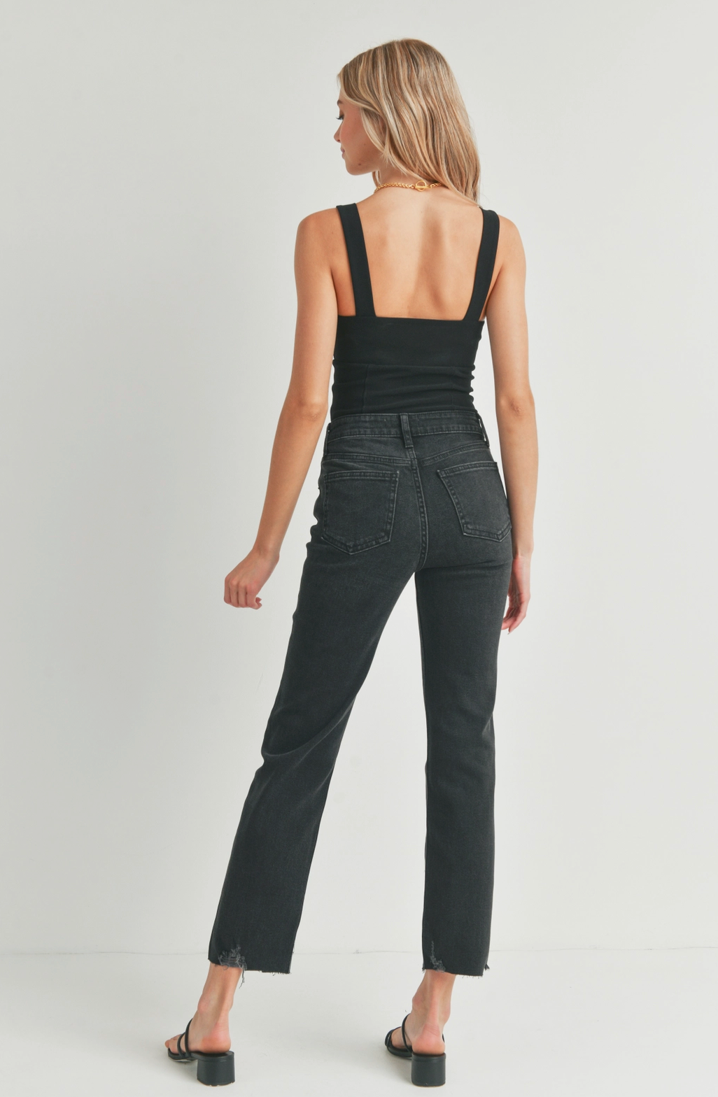 High Rise Washed Black Jean