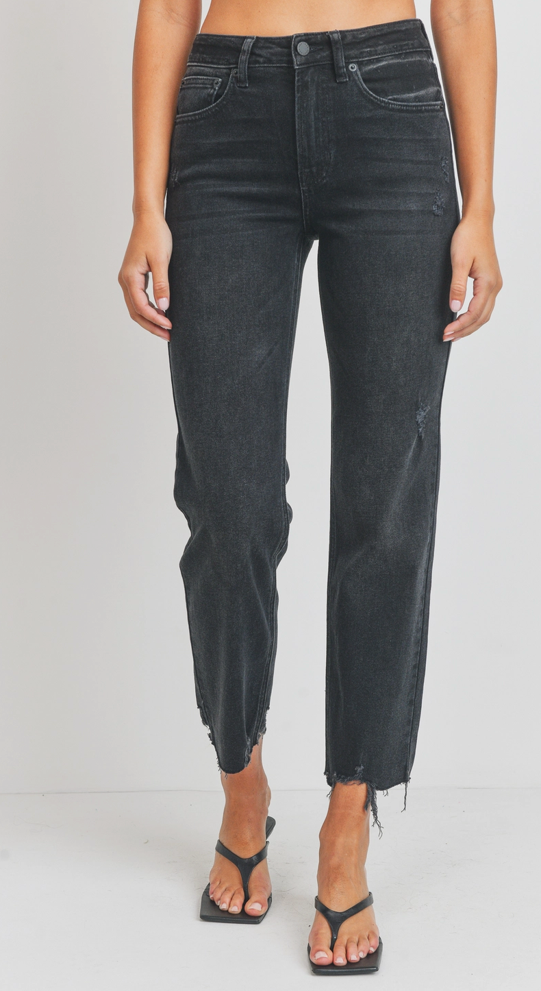 High Rise Washed Black Jean