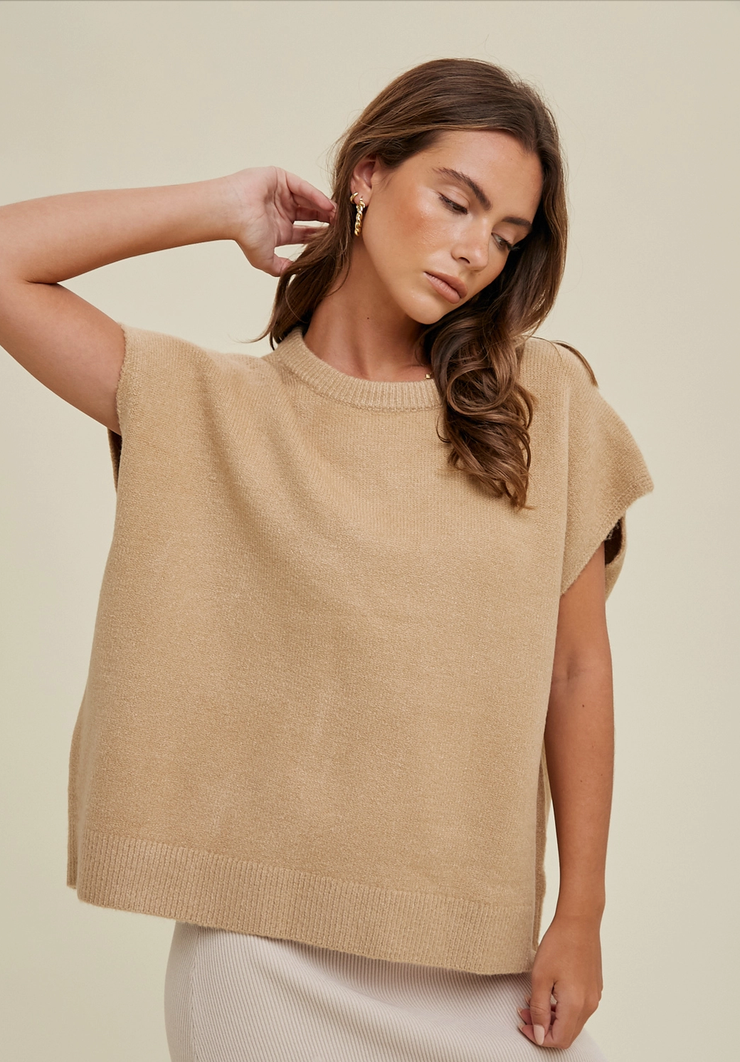Taupe Soft Touch Sweater Vest