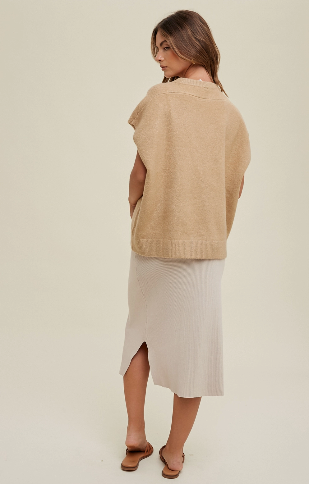 Taupe Soft Touch Sweater Vest