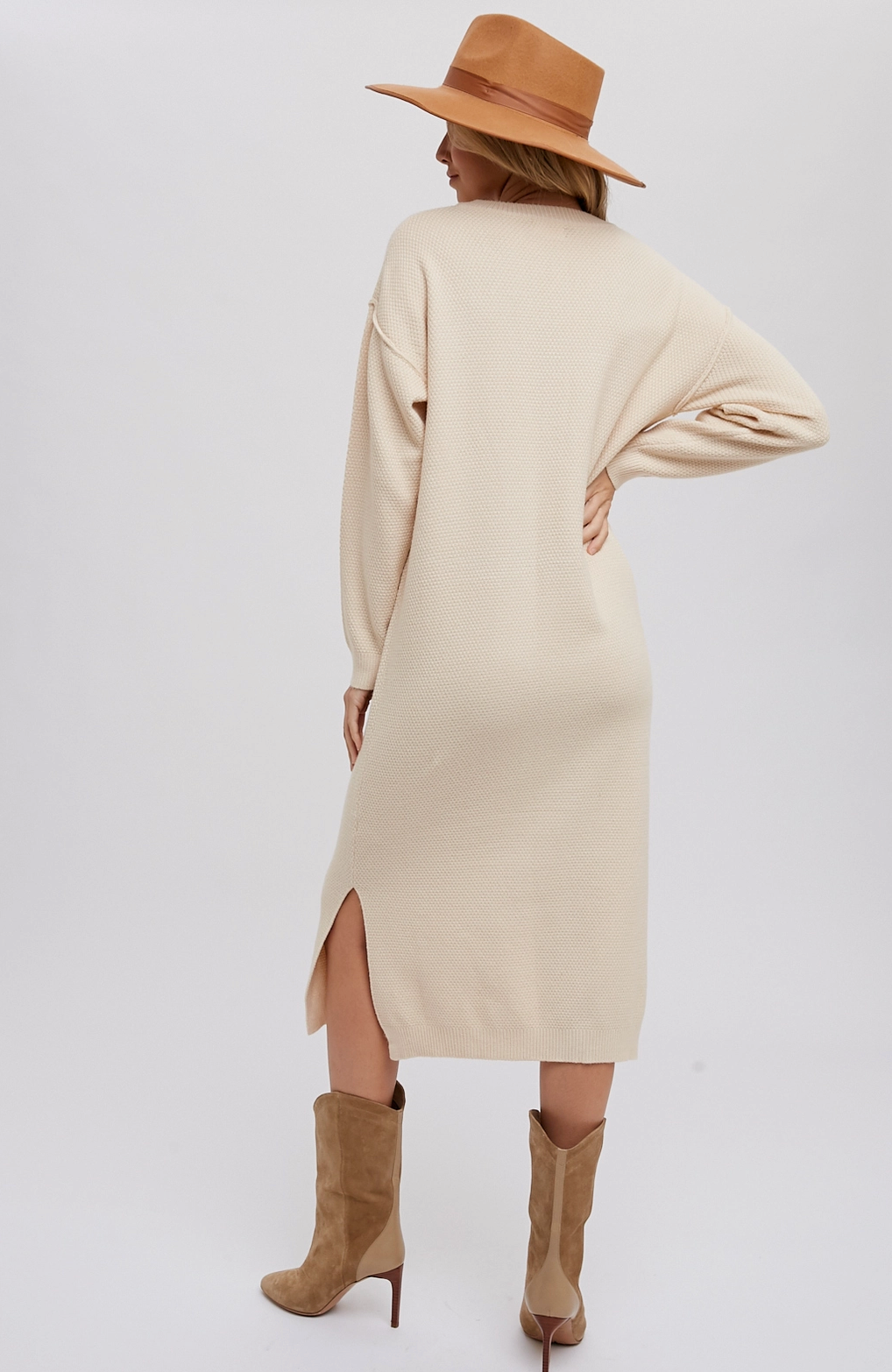 Henley Sweater Midi Dress