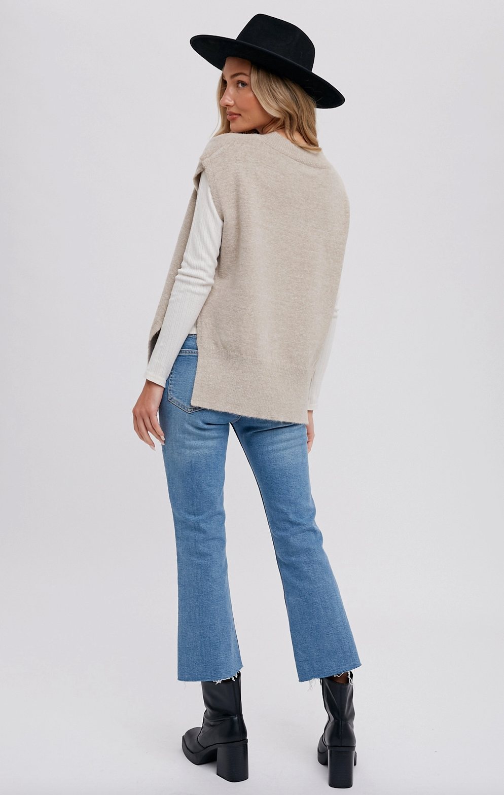 Oversized Oatmeal Sweater Vest