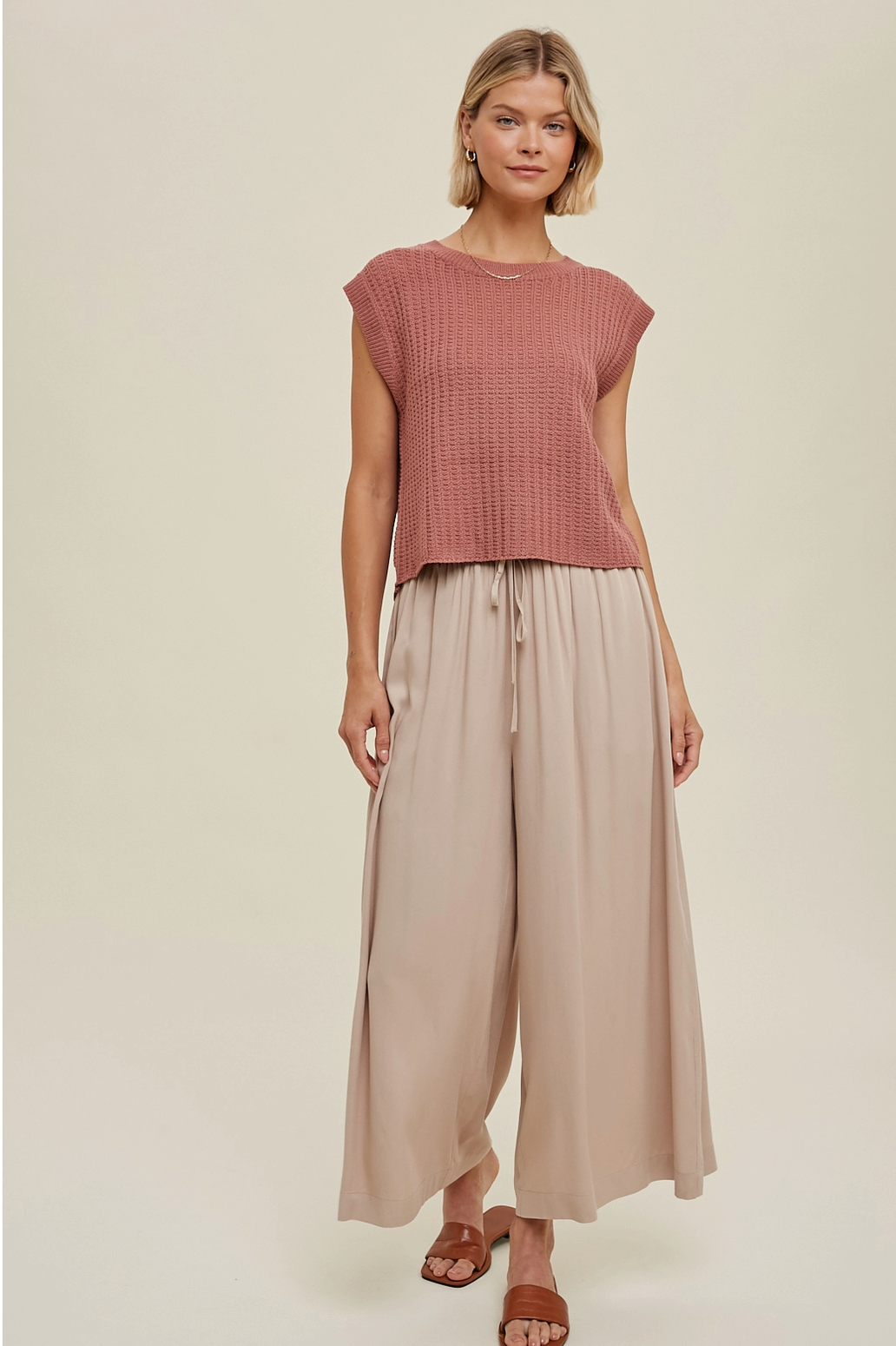 Woodrose Relaxed Crop Vest