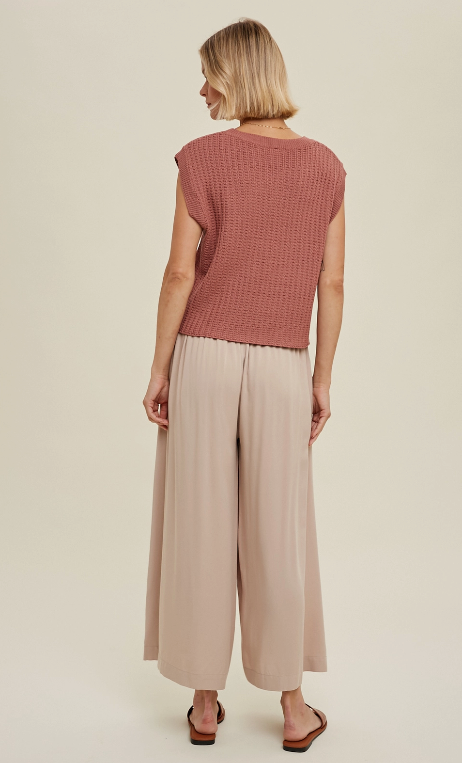 Woodrose Relaxed Crop Vest