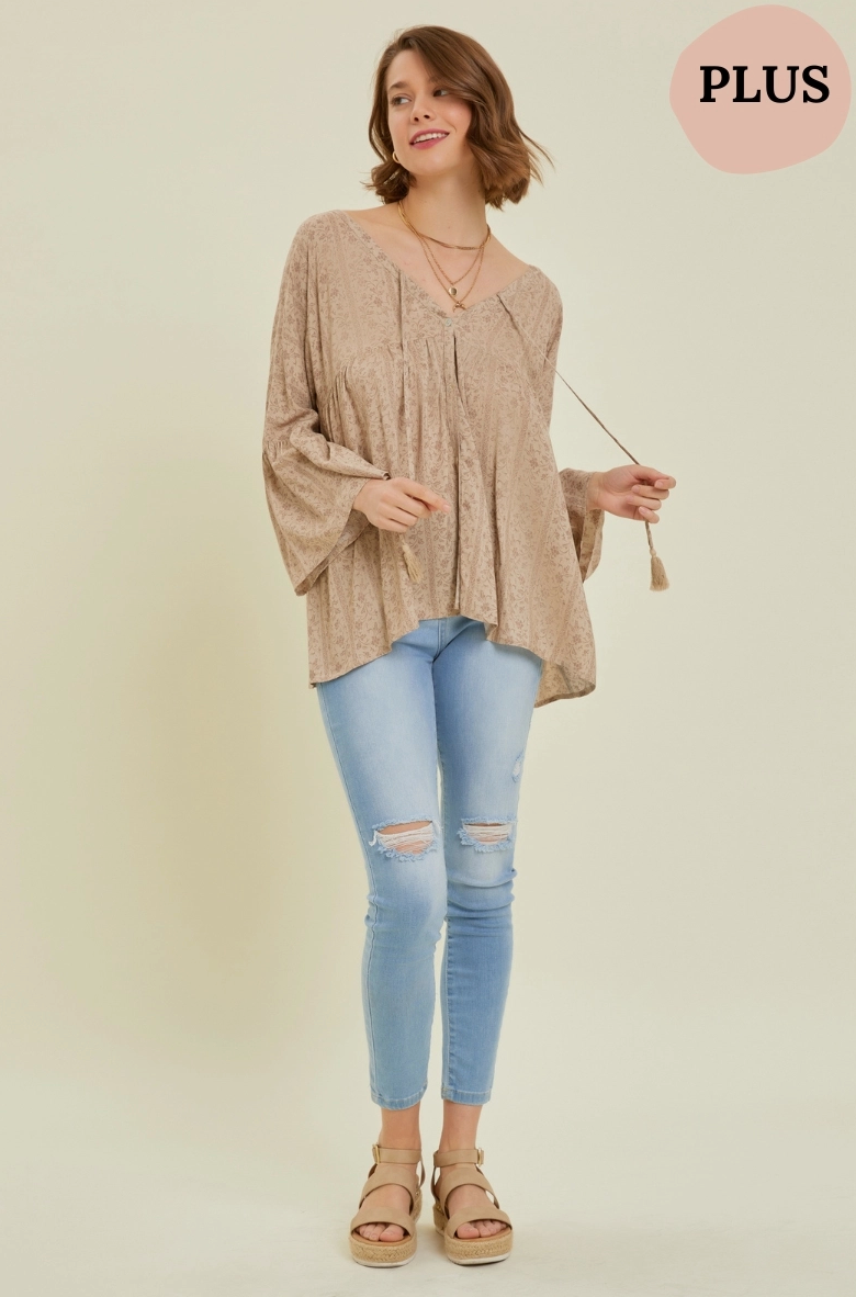 Bell Sleeve Flare Blouse