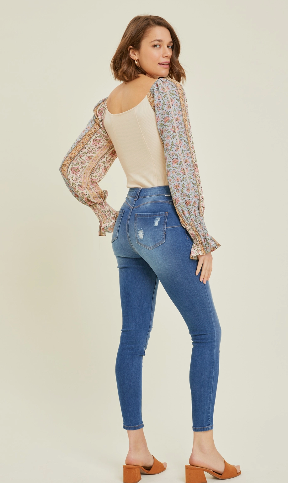 Vintage Floral Sleeve Bodysuit