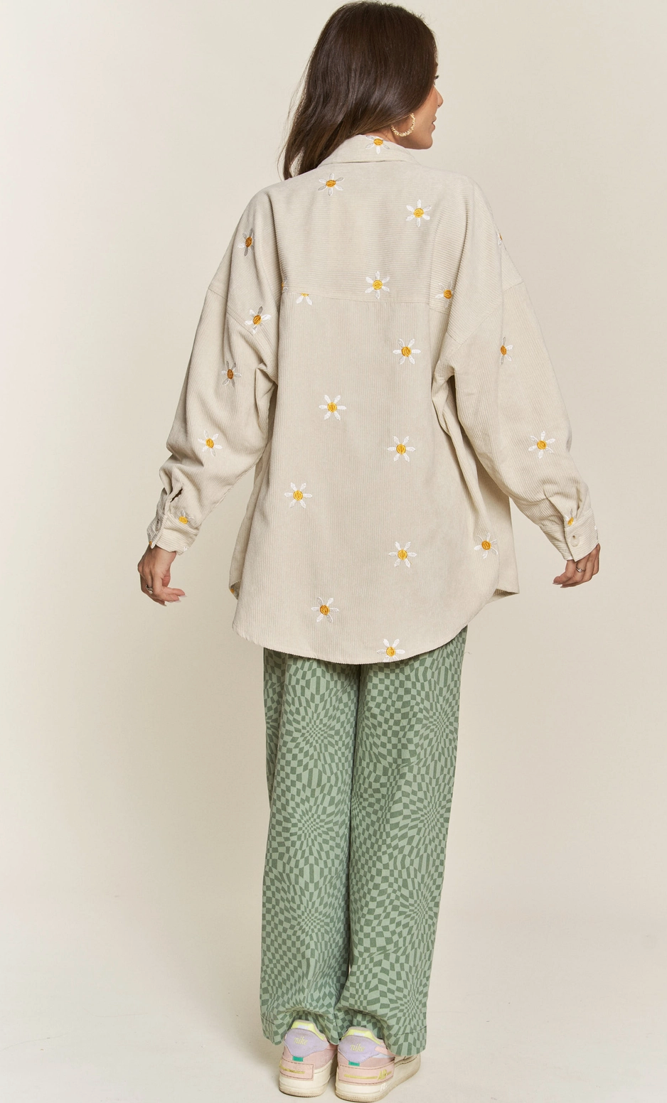 Daisy Embroidered Button Down